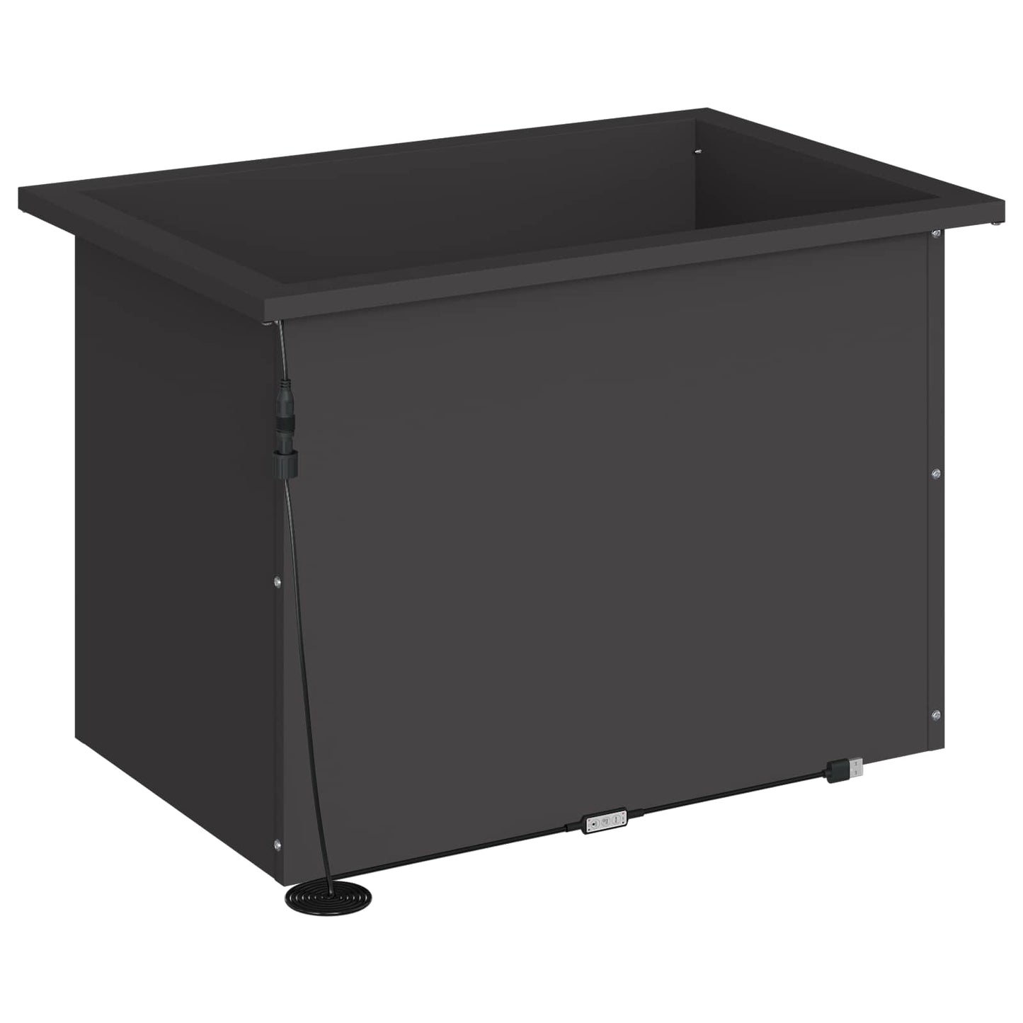 vidaXL Garden Planter with LED 2 pcs Black 40 x 60 x 40 cm Steel