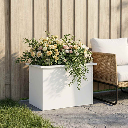 vidaXL Garden Planter with LED White 40 x 60 x 40 cm Steel