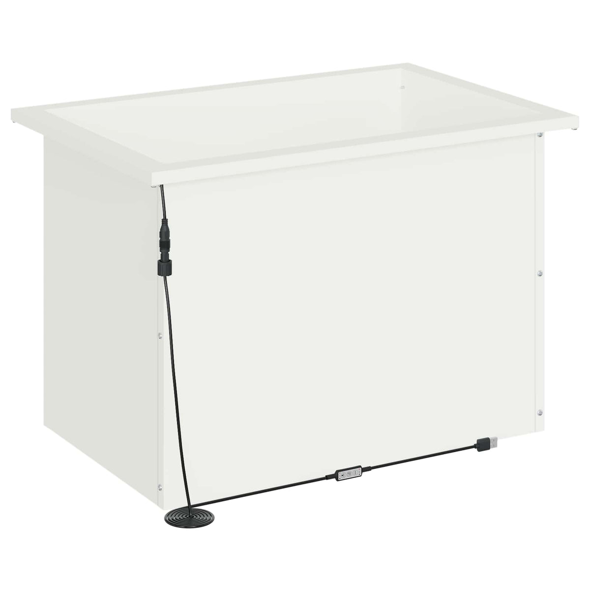 vidaXL Garden Planter with LED White 40 x 60 x 40 cm Steel