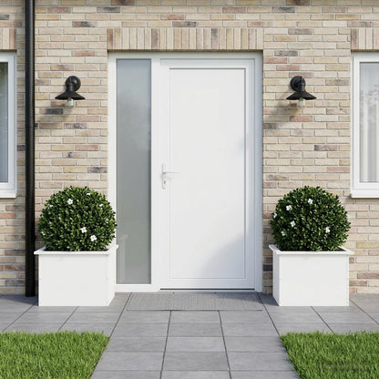 vidaXL Garden Planter with LED 2 pcs White 40 x 60 x 40 cm Steel