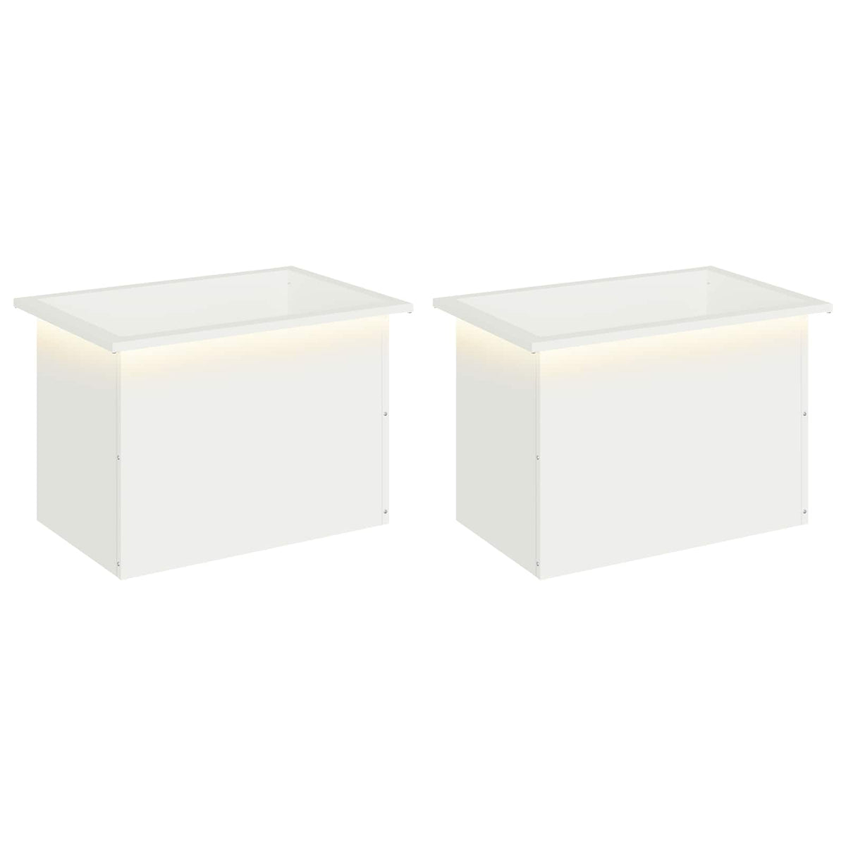 vidaXL Garden Planter with LED 2 pcs White 40 x 60 x 40 cm Steel