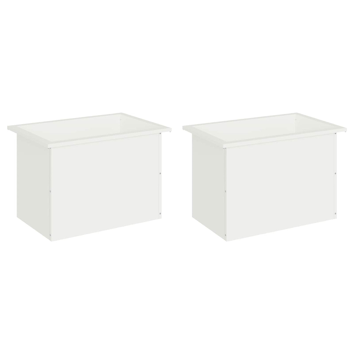vidaXL Garden Planter with LED 2 pcs White 40 x 60 x 40 cm Steel