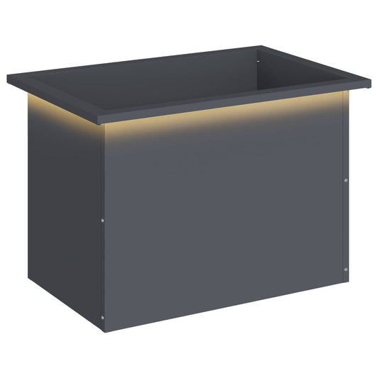 vidaXL Garden Planter with LED Antracite 40 x 60 x 40 cm Steel