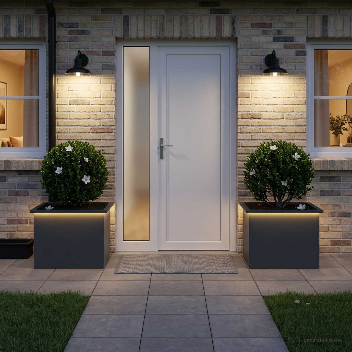 vidaXL Garden Planter with LED 2 pcs Antracite 40 x 60 x 40 cm Steel