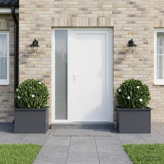 vidaXL Garden Planter with LED 2 pcs Antracite 40 x 60 x 40 cm Steel