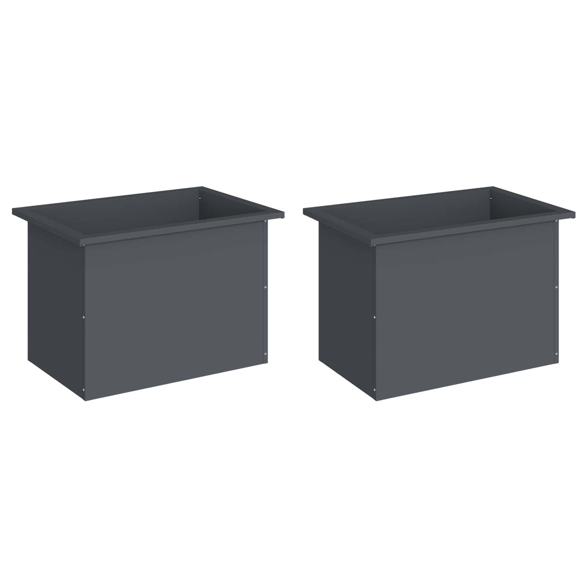 vidaXL Garden Planter with LED 2 pcs Antracite 40 x 60 x 40 cm Steel