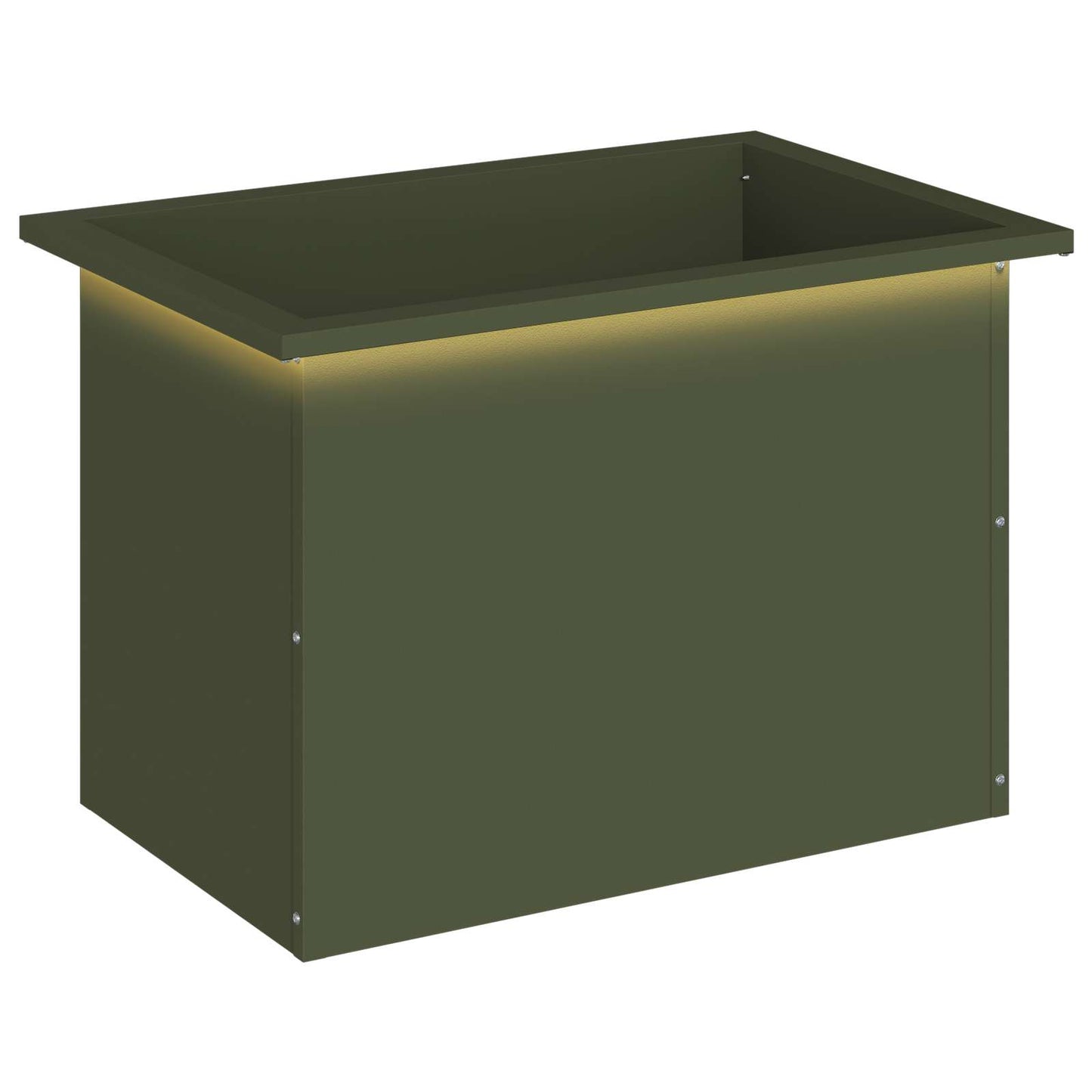 vidaXL Garden Planter with LED Olive Green 40 x 60 x 40 cm Steel