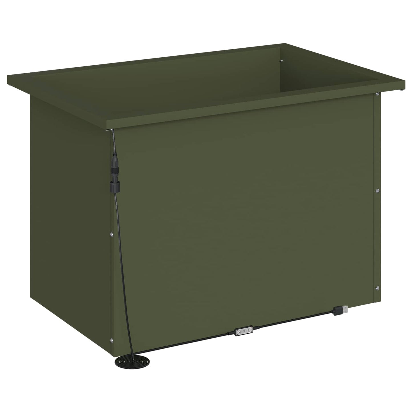 vidaXL Garden Planter with LED Olive Green 40 x 60 x 40 cm Steel