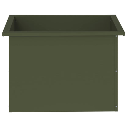 vidaXL Garden Planter with LED Olive Green 40 x 60 x 40 cm Steel