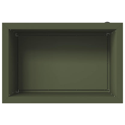 vidaXL Garden Planter with LED Olive Green 40 x 60 x 40 cm Steel