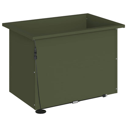 vidaXL Garden Planter with LED 2 pcs Olive Green 40 x 60 x 40 cm Steel