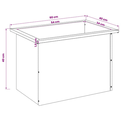 vidaXL Garden Planter with LED 2 pcs Olive Green 40 x 60 x 40 cm Steel