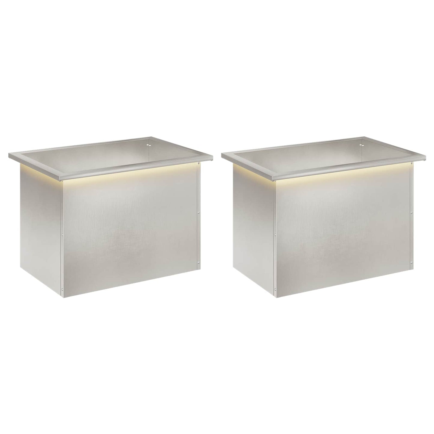 vidaXL Garden Planter with LED 2 pcs Silver 40 x 60 x 40 cm