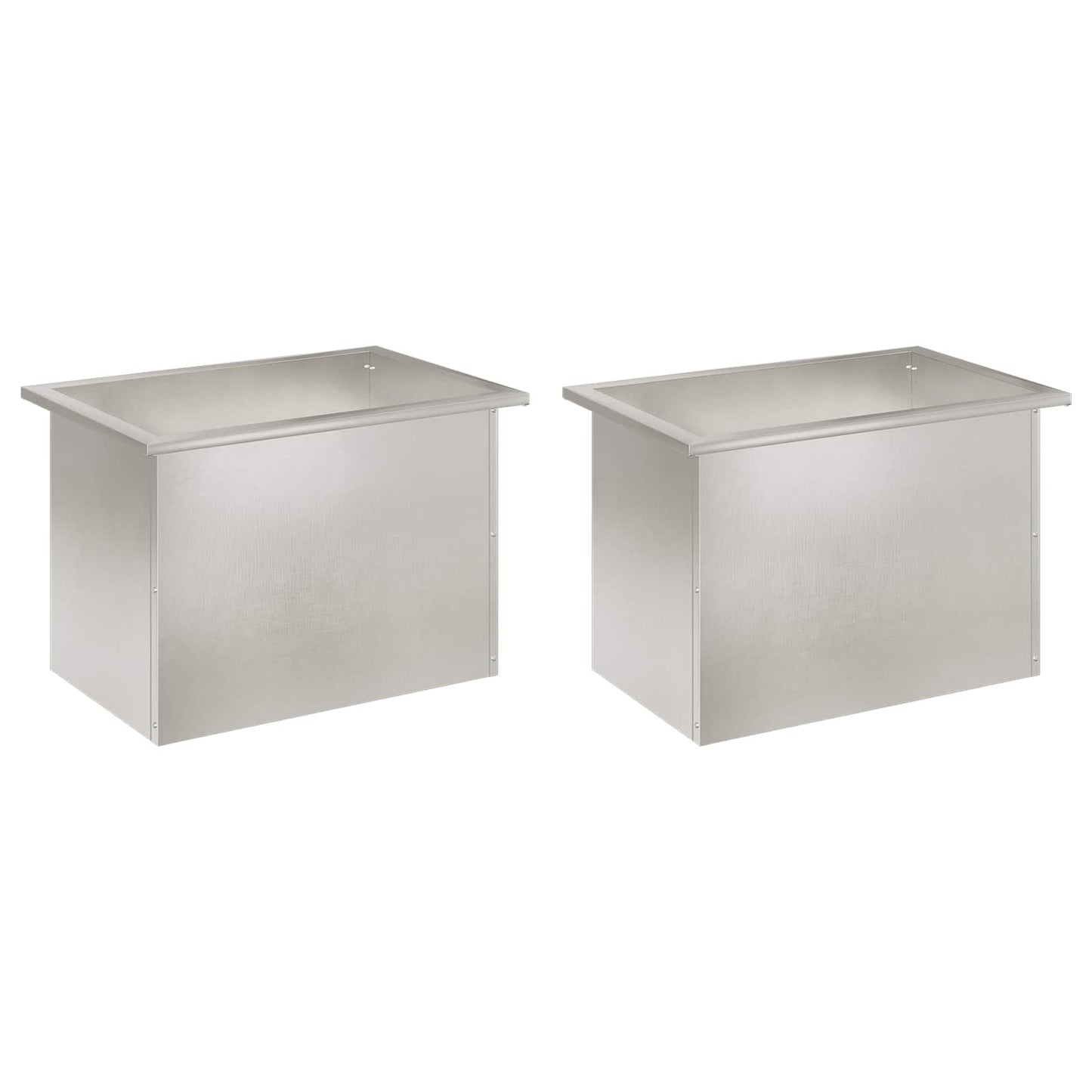 vidaXL Garden Planter with LED 2 pcs Silver 40 x 60 x 40 cm