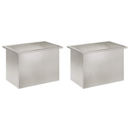 vidaXL Garden Planter with LED 2 pcs Silver 40 x 60 x 40 cm