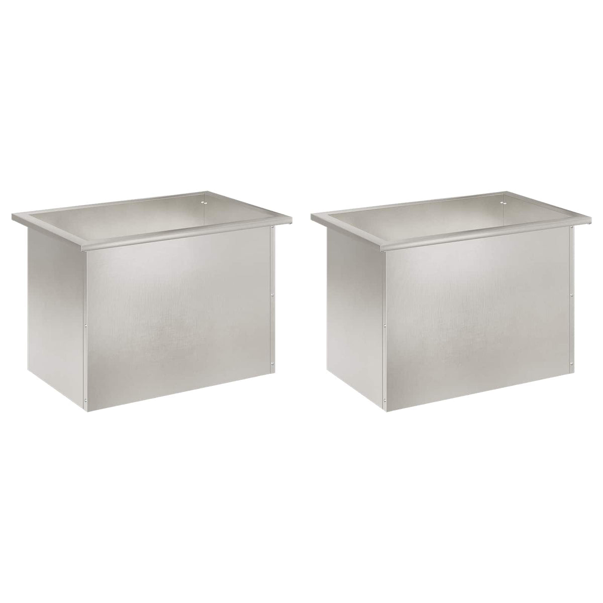 vidaXL Garden Planter with LED 2 pcs Silver 40 x 60 x 40 cm