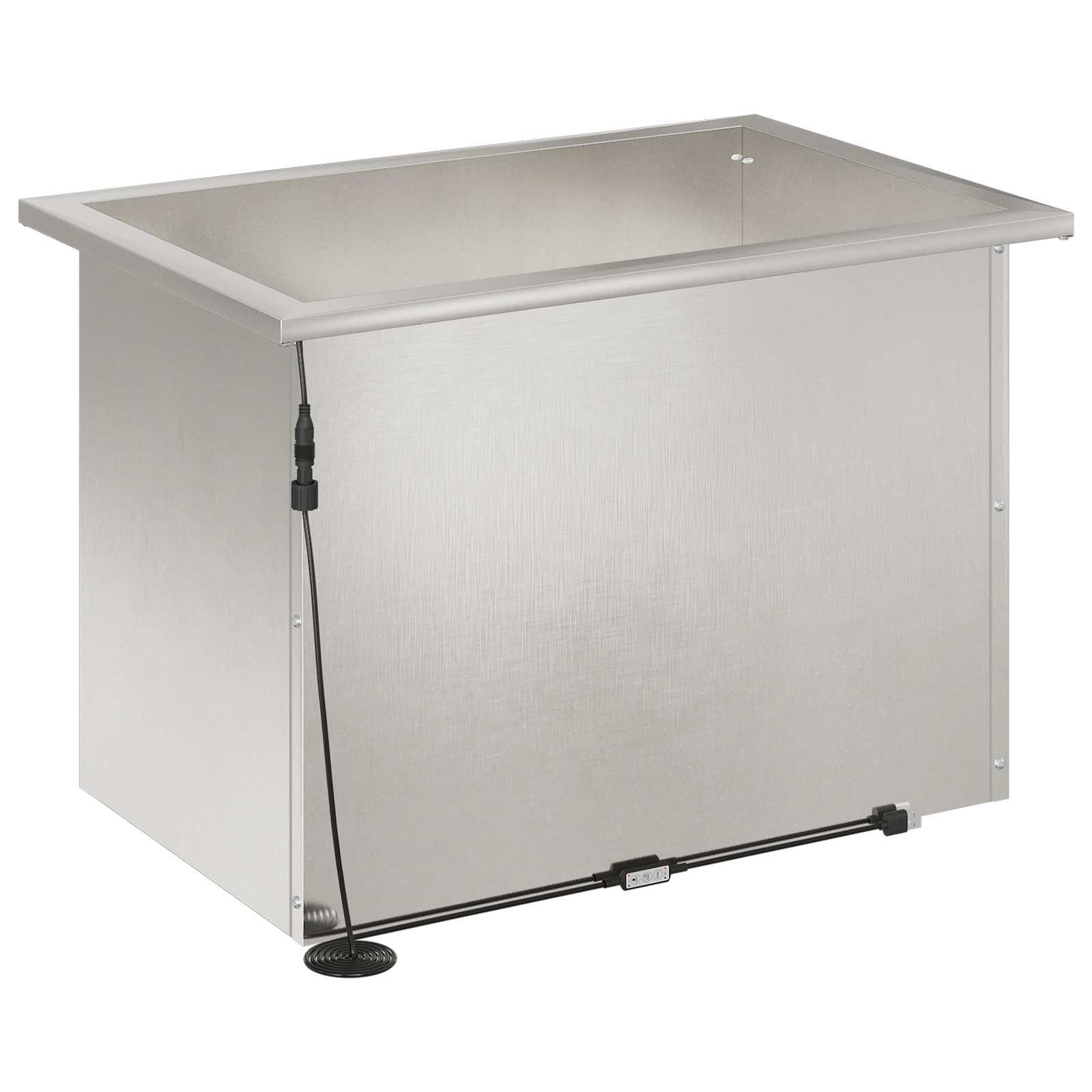 vidaXL Garden Planter with LED 2 pcs Silver 40 x 60 x 40 cm