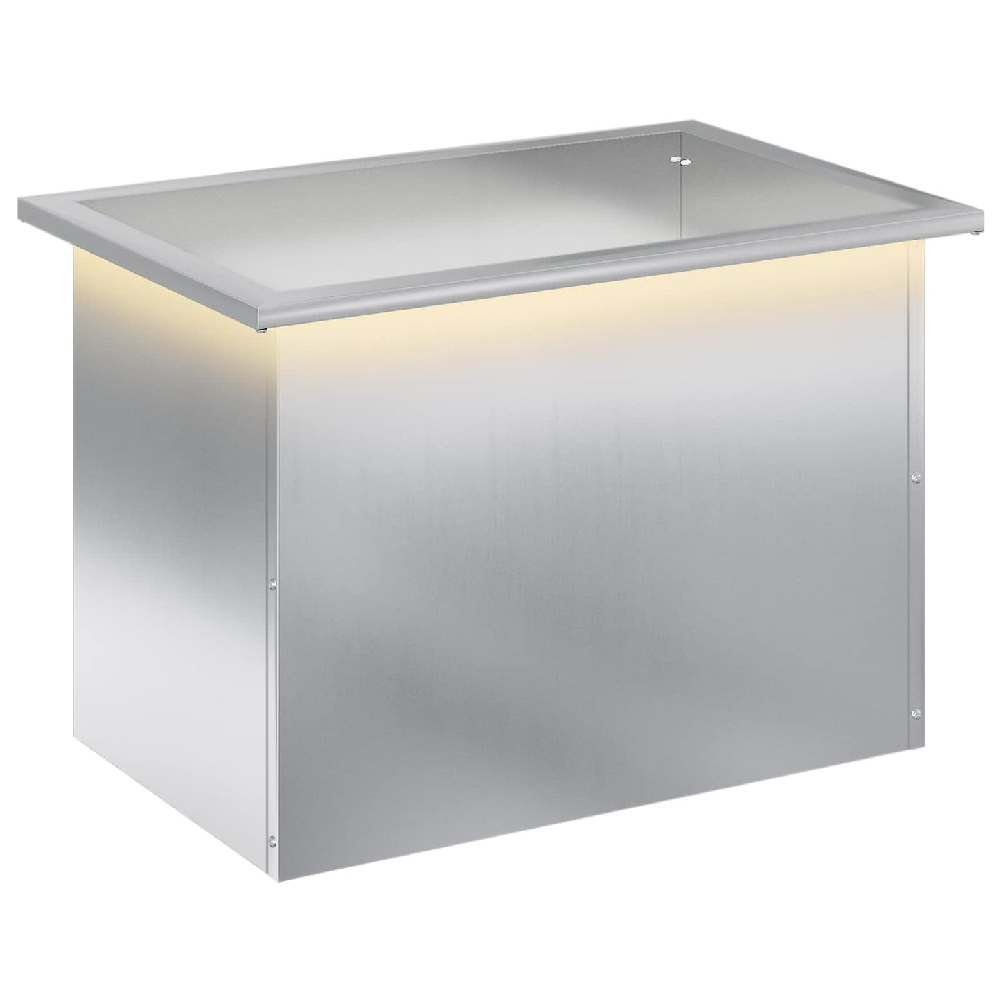 vidaXL Garden Planter with LED Silver 40 x 60 x 40 cm Galvanised Steel