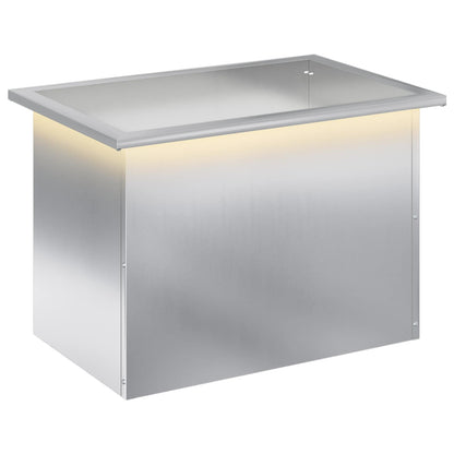 vidaXL Garden Planter with LED Silver 40 x 60 x 40 cm Galvanised Steel