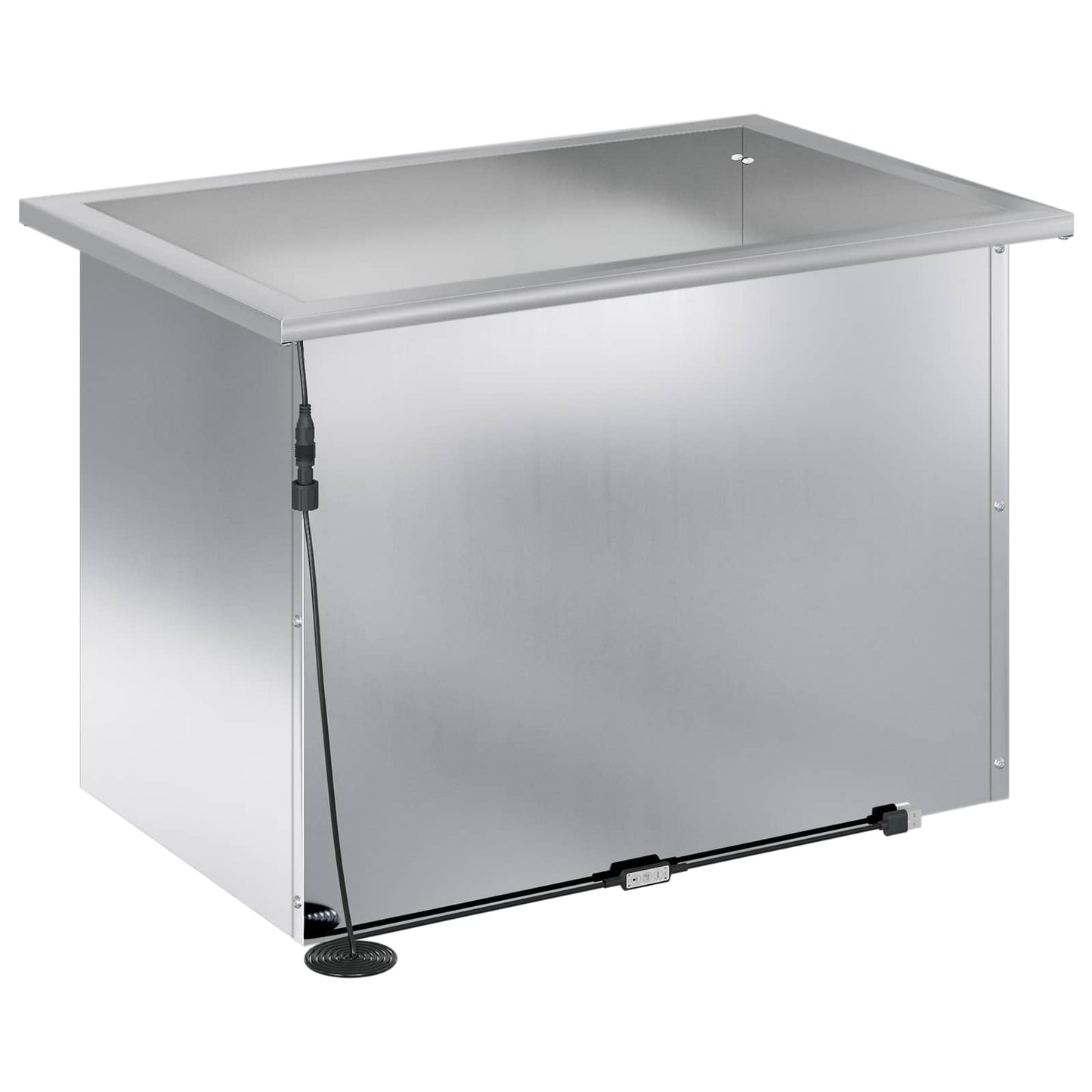 vidaXL Garden Planter with LED Silver 40 x 60 x 40 cm Galvanised Steel