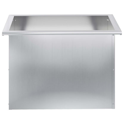vidaXL Garden Planter with LED Silver 40 x 60 x 40 cm Galvanised Steel