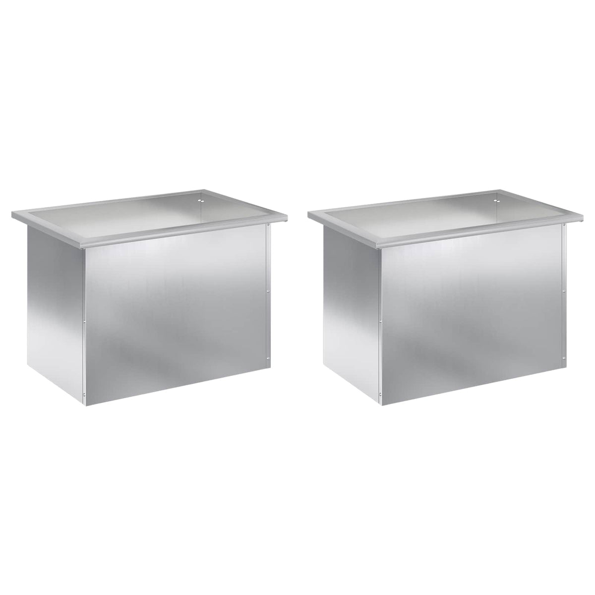 vidaXL Garden Planter with LED 2 pcs Silver 40 x 60 x 40 cm