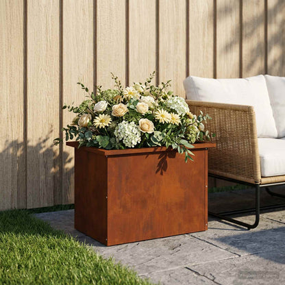 vidaXL Garden Planter with LED Rusty 40 x 60 x 40 cm Weathering Steel