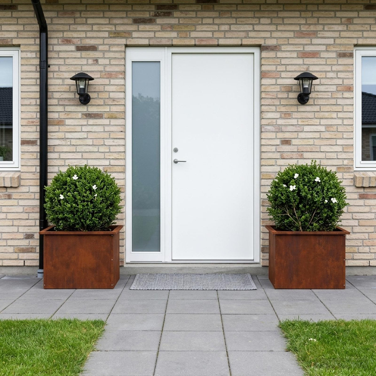 vidaXL Garden Planter with LED 2 pcs Rusty 40 x 60 x 40 cm