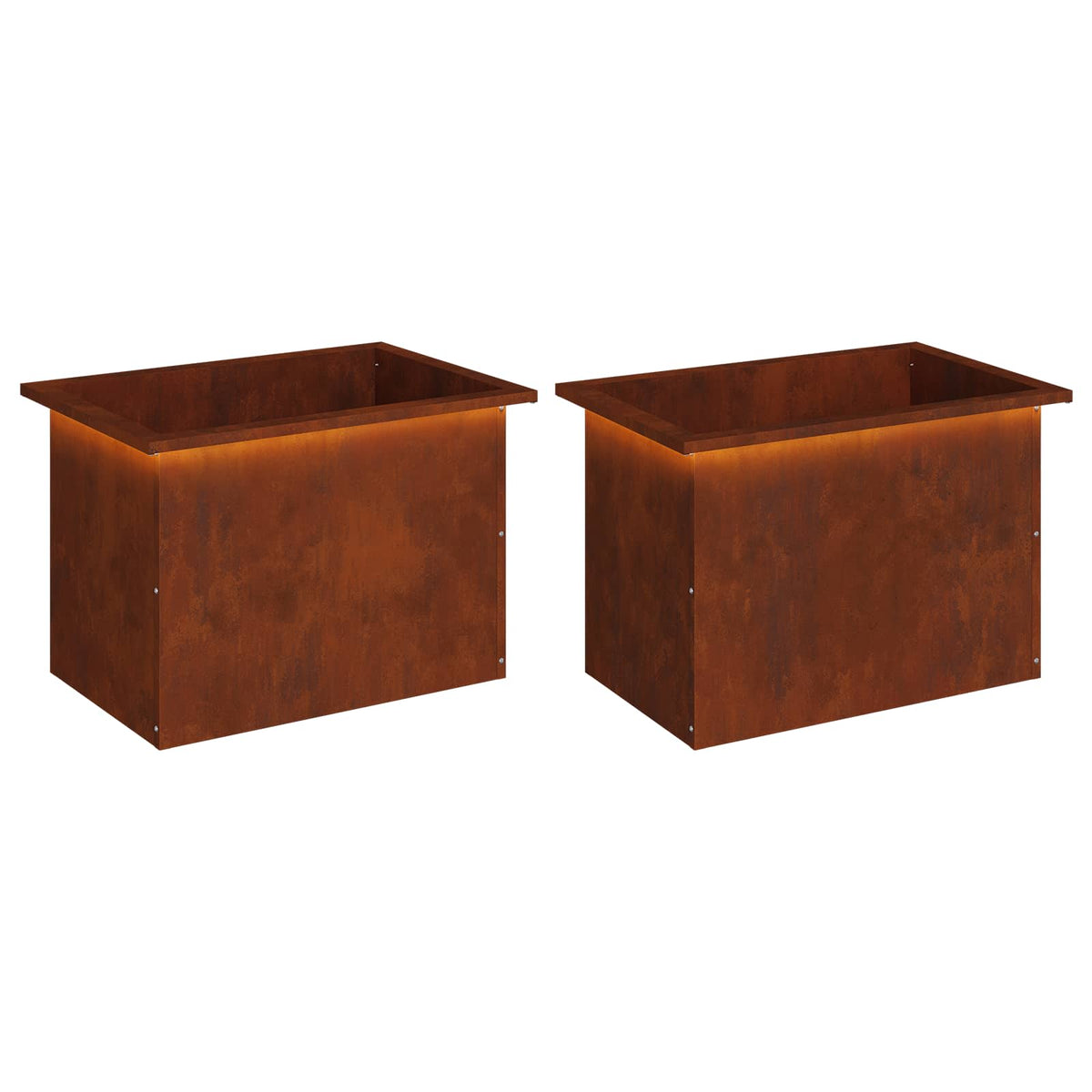 vidaXL Garden Planter with LED 2 pcs Rusty 40 x 60 x 40 cm