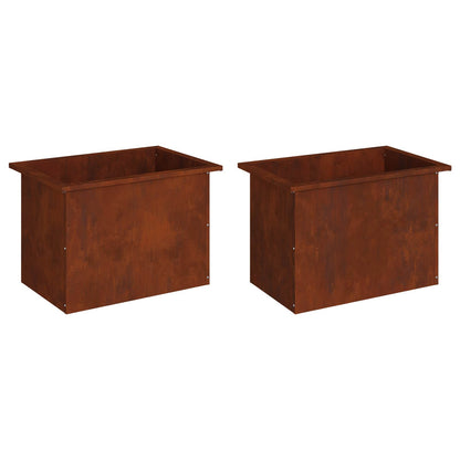 vidaXL Garden Planter with LED 2 pcs Rusty 40 x 60 x 40 cm