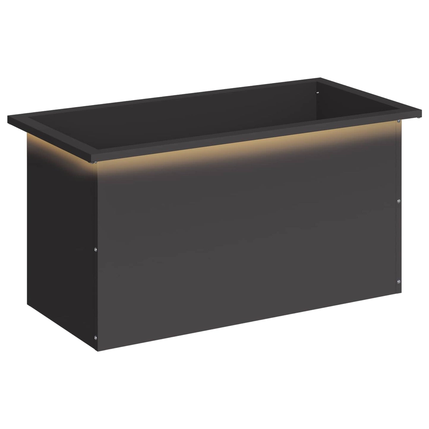 vidaXL Garden Planter with LED Black 40 x 80 x 40 cm Steel