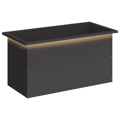 vidaXL Garden Planter with LED Black 40 x 80 x 40 cm Steel