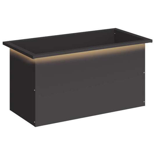 vidaXL Garden Planter with LED Black 40 x 80 x 40 cm Steel