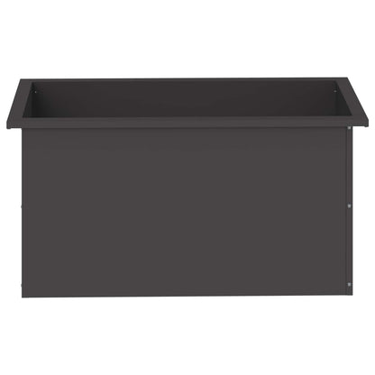 vidaXL Garden Planter with LED 2 pcs Black 40 x 80 x 40 cm Steel