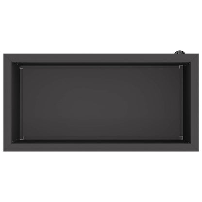 vidaXL Garden Planter with LED 2 pcs Black 40 x 80 x 40 cm Steel