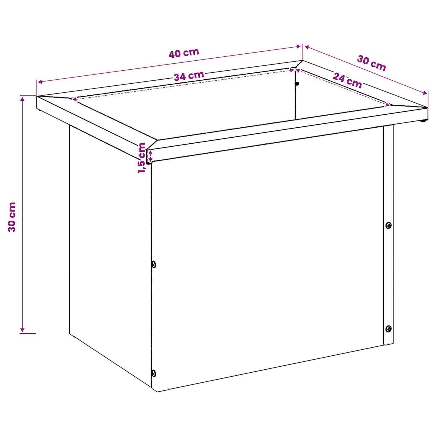 vidaXL Garden Planter with LED 2 pcs White 40 x 80 x 40 cm Steel