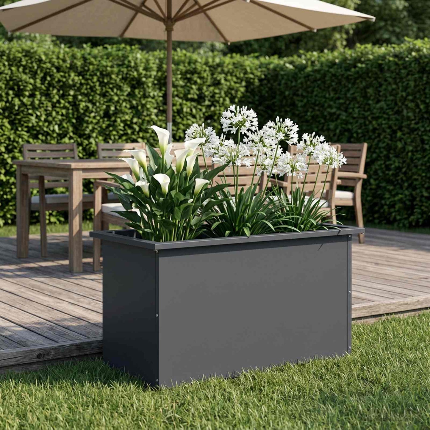 vidaXL Garden Planter with LED Antracite 40 x 80 x 40 cm Steel