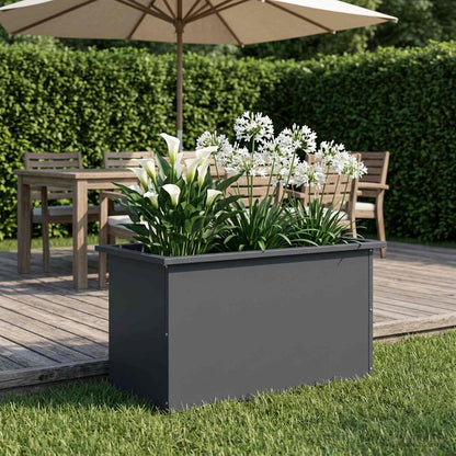 vidaXL Garden Planter with LED Antracite 40 x 80 x 40 cm Steel