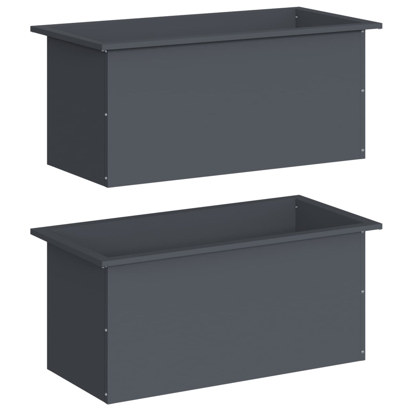 vidaXL Garden Planter with LED 2 pcs Antracite 40 x 80 x 40 cm Steel