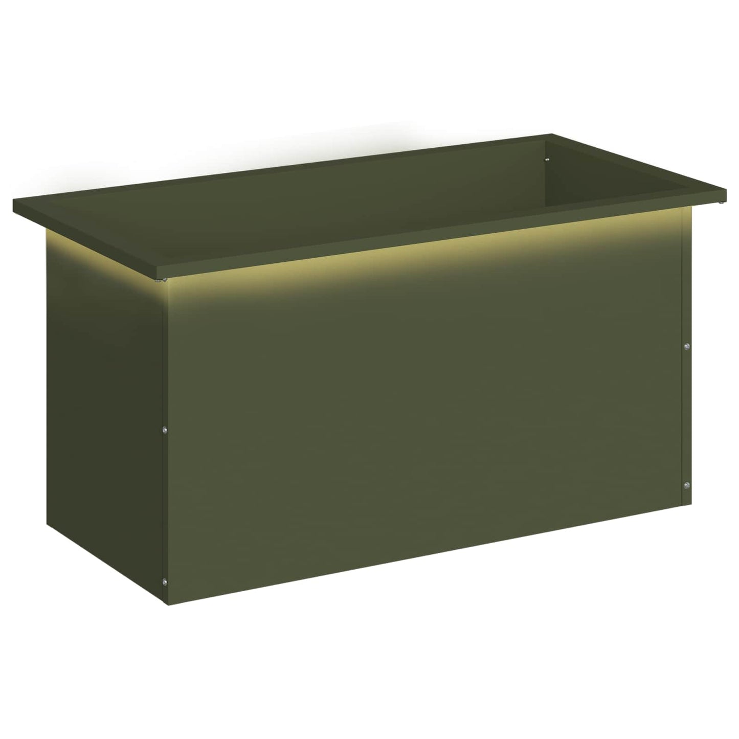 vidaXL Garden Planter with LED Olive Green 40 x 80 x 40 cm Steel