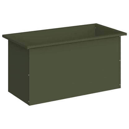 vidaXL Garden Planter with LED Olive Green 40 x 80 x 40 cm Steel