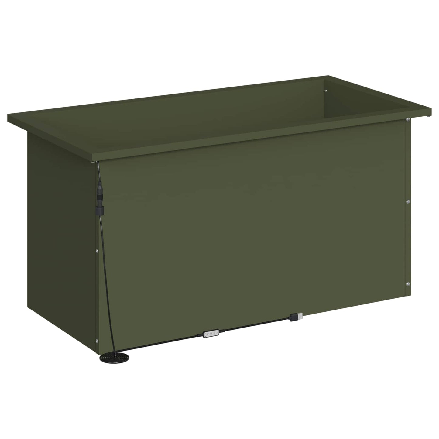 vidaXL Garden Planter with LED Olive Green 40 x 80 x 40 cm Steel