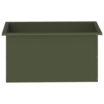 vidaXL Garden Planter with LED Olive Green 40 x 80 x 40 cm Steel