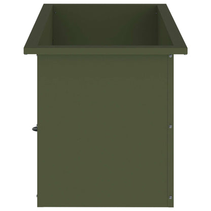 vidaXL Garden Planter with LED Olive Green 40 x 80 x 40 cm Steel