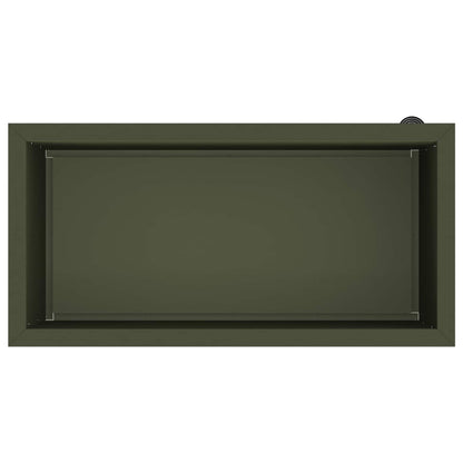 vidaXL Garden Planter with LED Olive Green 40 x 80 x 40 cm Steel
