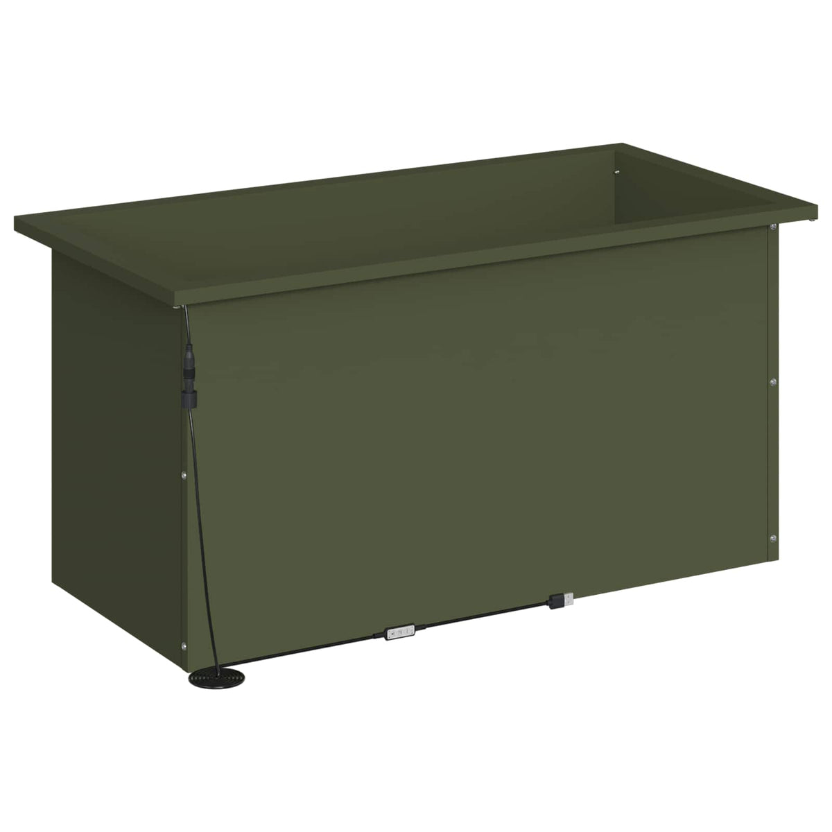 vidaXL Garden Planter with LED 2 pcs Olive Green 40 x 80 x 40 cm Steel