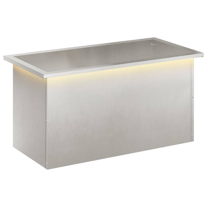 vidaXL Garden Planter with LED Silver 40 x 80 x 40 cm Stainless Steel