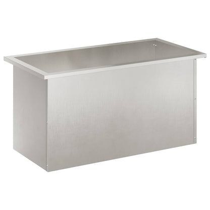 vidaXL Garden Planter with LED Silver 40 x 80 x 40 cm Stainless Steel
