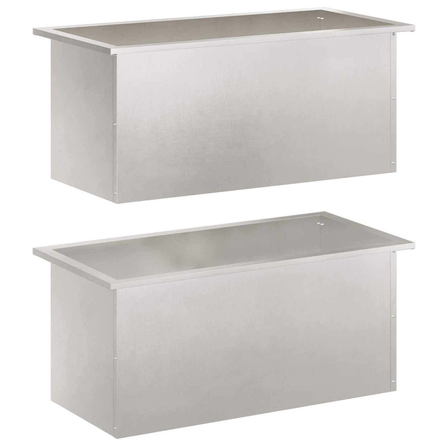 vidaXL Garden Planter with LED 2 pcs Silver 40 x 80 x 40 cm