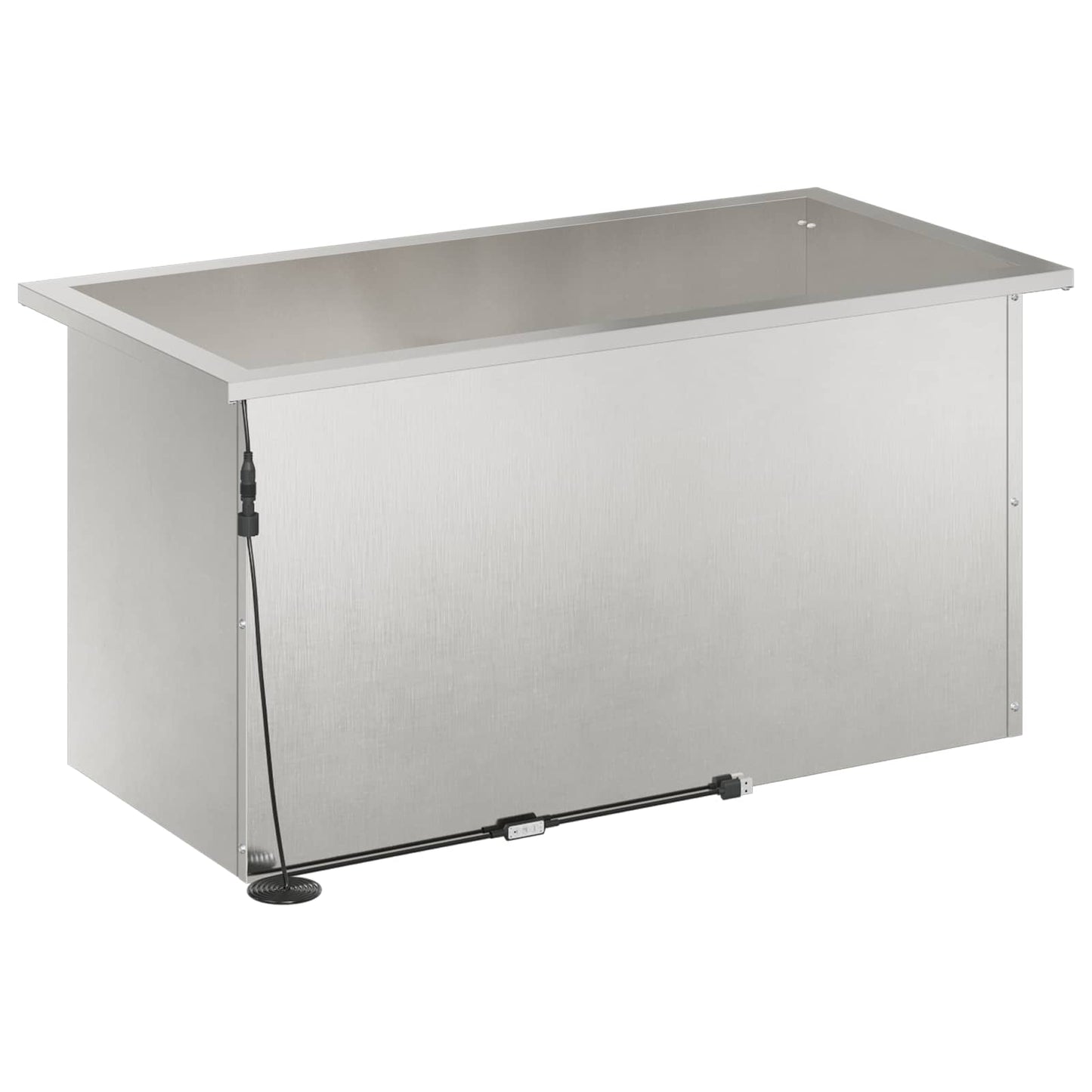 vidaXL Garden Planter with LED 2 pcs Silver 40 x 80 x 40 cm